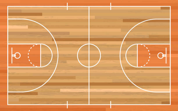 istock Basketball court floor with line on wood texture background. Vector illustration. Basketball Court Flat Vector Icon. 2030528533
