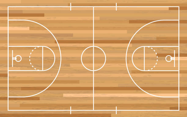 istock Basketball court floor with line on wood texture background. Vector illustration. Basketball Court Flat Vector Icon. 2030528536