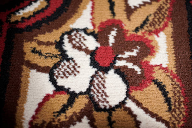 Bird detail on old rug