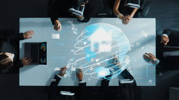 istock Business people wearing VR glass. Communication technology concept. Directorate. 2030535614