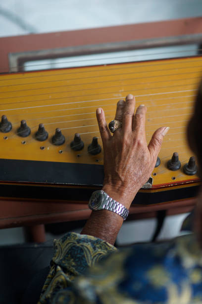 playing traditional asian music instrument