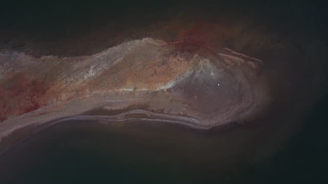 Aerial view of sediment patterns, Savannah River, Georgia, United States.