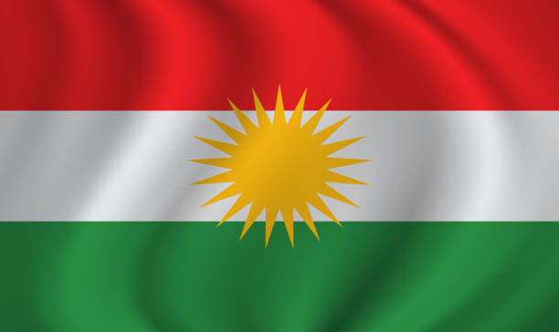istock Kurdistan waving flag blowing in the wind. Texture can be used as background. Vector illustration EPS10 2030574098