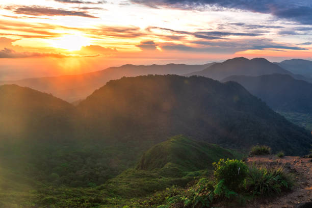 istock Beautiful shape of mountain view at mount sibayak 2030604509