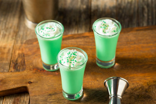 istock Boozy Green Grasshopper Shots Cocktails 2030616250
