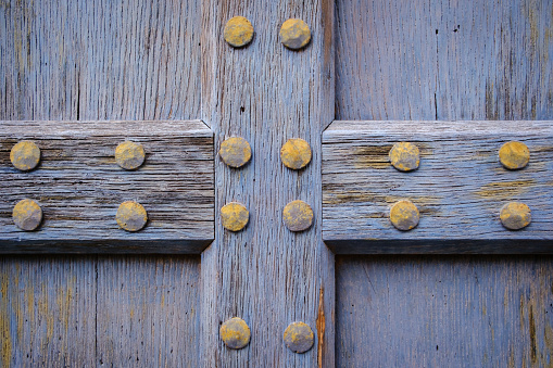 Old door wood and metal detail