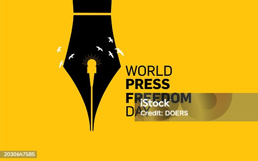 World press freedom day concept vector illustration.
