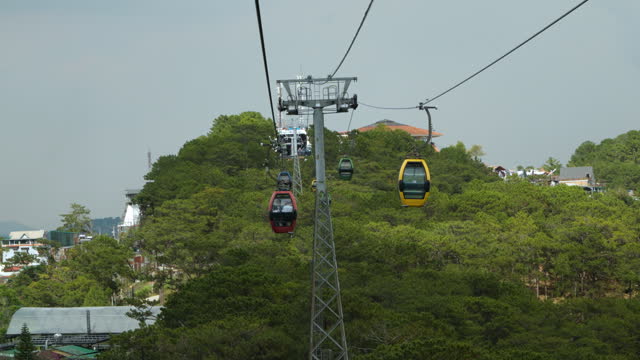 POV Riding Da Lat City Cable Car in  Vietnam