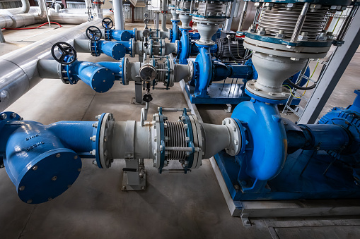 Pumps in a biofuel boiler house