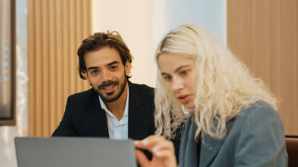 istock Office worker employee working and brainstorm on marketing planning. Ornamented 2030726247