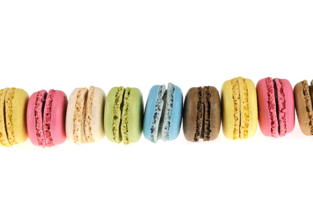 istock Colorful Macaroons isolated on the white background 2030739470