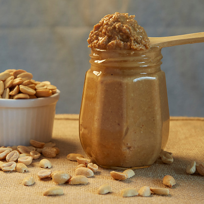 A peanut butter and fresh peanuts