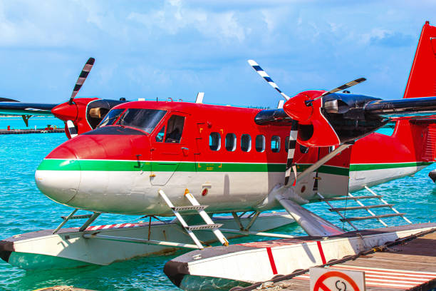 istock Sea plane docked at the arrival pier.  Maldives 2030749721