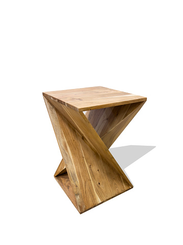 Modern design side table with clipping path on white background