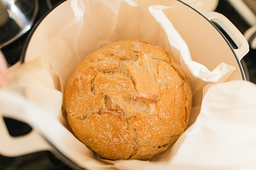 Baking Sour Dough Bread at Home in a Cast Iron Dutch Oven, Homesteading in 2024