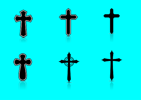 sihouette christian cross set vector and illustration for decoration object element