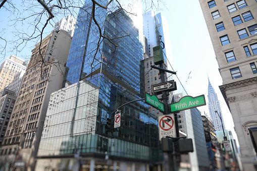 New York Manhattan Fifth avenue West 42th street Chrysler building financial district skyscrapers