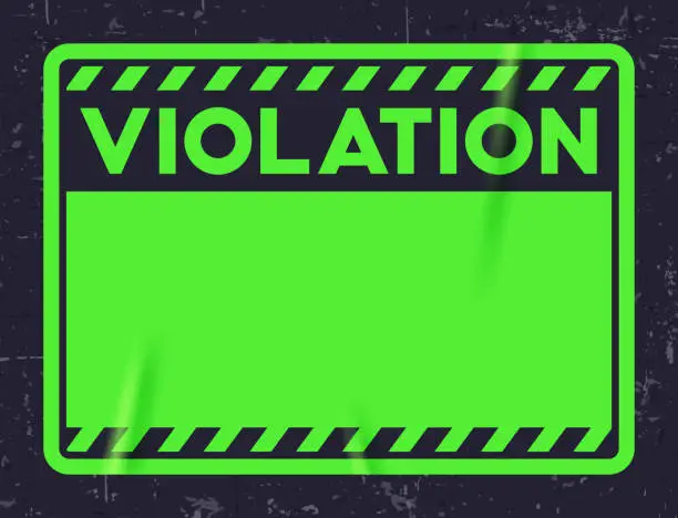 Vector illustration of Violation Warning Danger Sticker Label