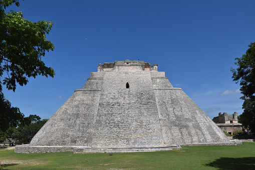 Ruin pyramid temple in Yucatan, Mexico