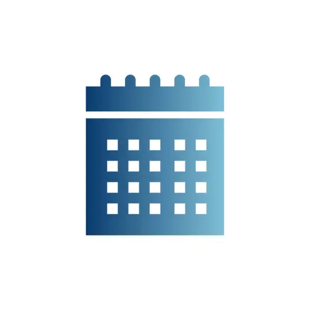 Vector illustration of School Calendar Gradient Solid Icon