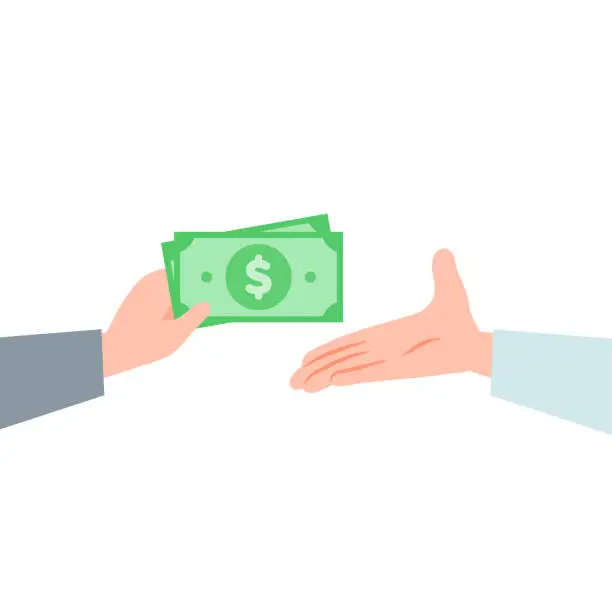 Vector illustration of Scene of receiving money