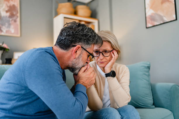 istock Man supporting his wife during a difficult time at home 2030868563