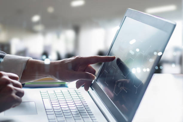 istock Businessman showing business process on display. 2030915942