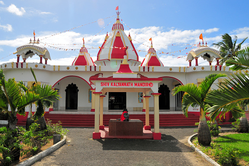 Grand Baie, Rivière du Rempart District, Mauritius: Shiv Kalyannath Mandir, Hindu temple dedicated to Shiva - a Shiva lingam is placed in the gazebo in front of the temple.