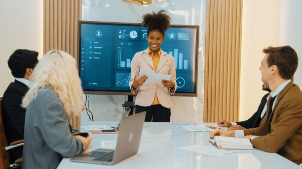 istock Presentation in office or ornament meeting room with analyst team 2030976239