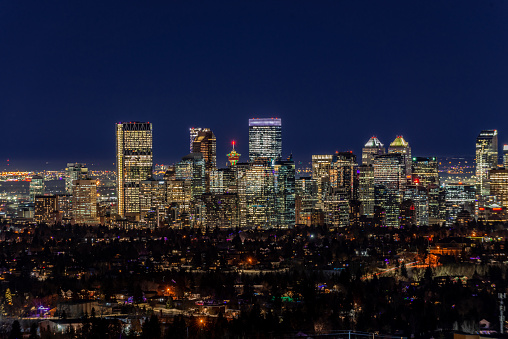 Calgary at night - Alberta Canada View from the Nose Hill Park