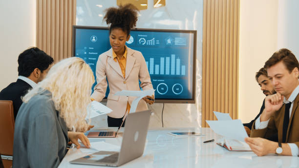 istock Presentation in office or ornament meeting room with analyst team 2030988221