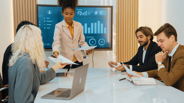 istock Presentation in office or ornament meeting room with analyst team 2031018103