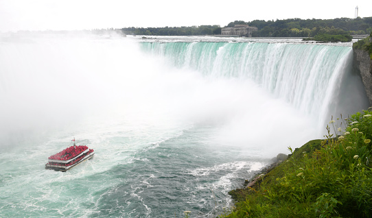 landscape of cruise in the mist of Niagara Falls