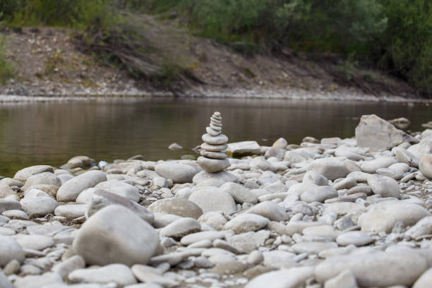 Rock stacks on the banks of the River Allen at Plankey Mill, Northumberland.