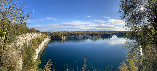 Zakrzowek Reservoir, swimming pool - artificial water reservoir in Krakow in Zakrzowek. It was created in 1992 after flooding an old limestone quarry.