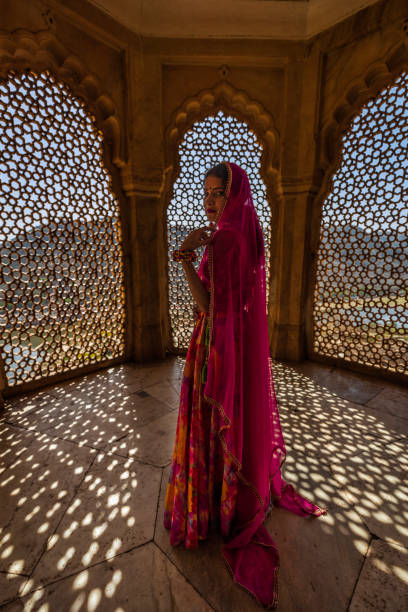 istock Young Indian woman looking through the window 2031304741