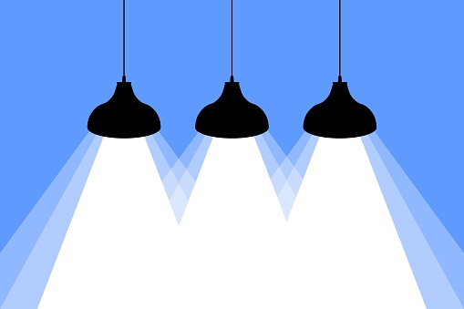 Light from lamps icon. Background for text. Flat style. Vector icon