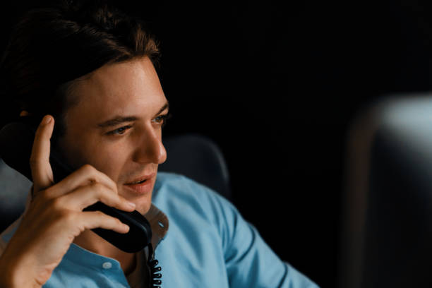 istock Businessman calling with telephone office consulting business data. Pecuniary. 2031441910