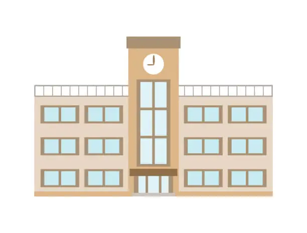 Vector illustration of Illustration of a building inspired by a school