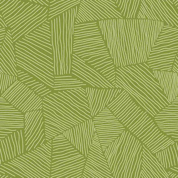 Vector illustration of Seamless lime green mosaic pattern of textured geometric shapes