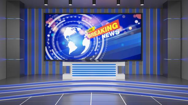 istock white table and led background in a news studio room.3d rendering. 2031693344