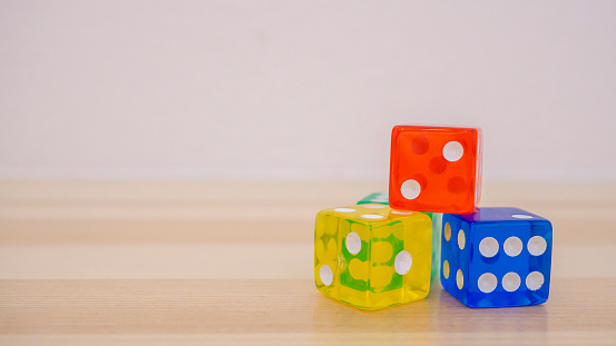 Colorful colored dice