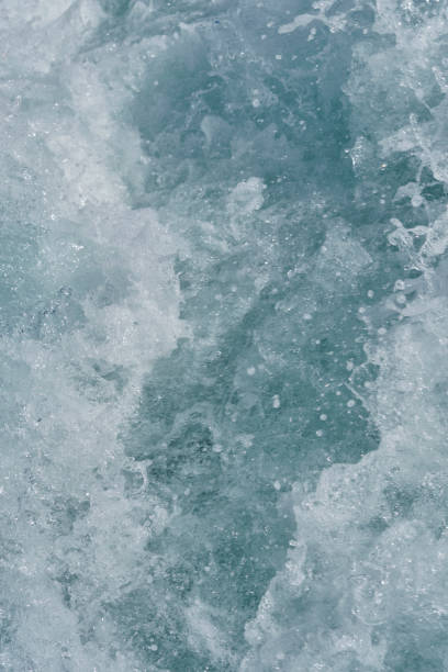 Waves and foam on the Bosphorus in Istanbul close -up