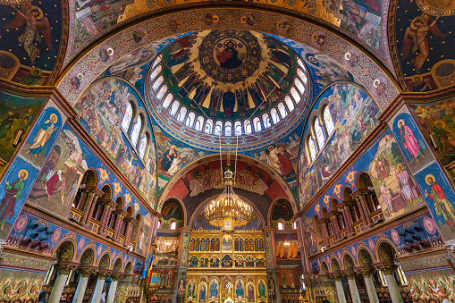 Interior of Holy Trinity Cathedral in Sibiu, Transylvania, Romania