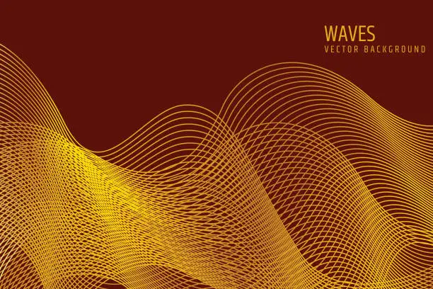 Vector illustration of Abstract waving technology background. Abstract striped design template for brochures, flyers, business cards, banners, headers.