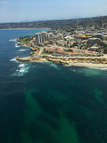 Aerial photo of La Jolla along the San Diego County Coastline.