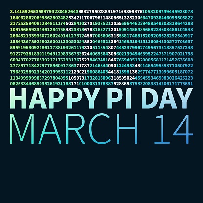 Pi Numbers Maths illustration - 3.14 Happy PI Day concept modern vector creative banner