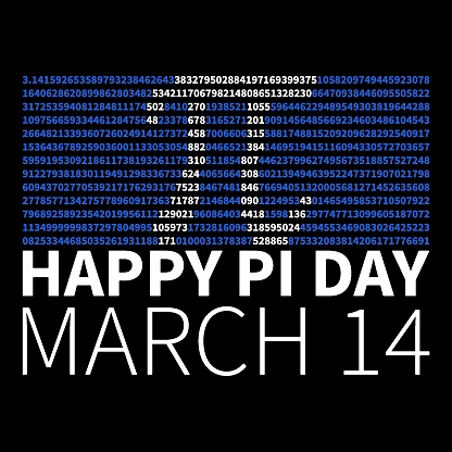 Happy PI Day - 3,14 card - Pi Numbers Maths concept modern vector illustration or banner