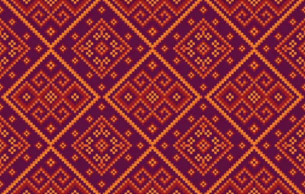 Vector illustration of Geometric ethnic seamless pattern.