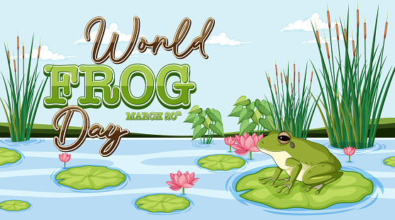 Vector illustration of a frog on World Frog Day